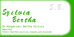szilvia bertha business card